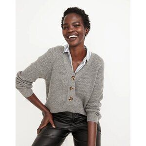 Madewell Ribbed Lyle Henley Sweater Grey XXS